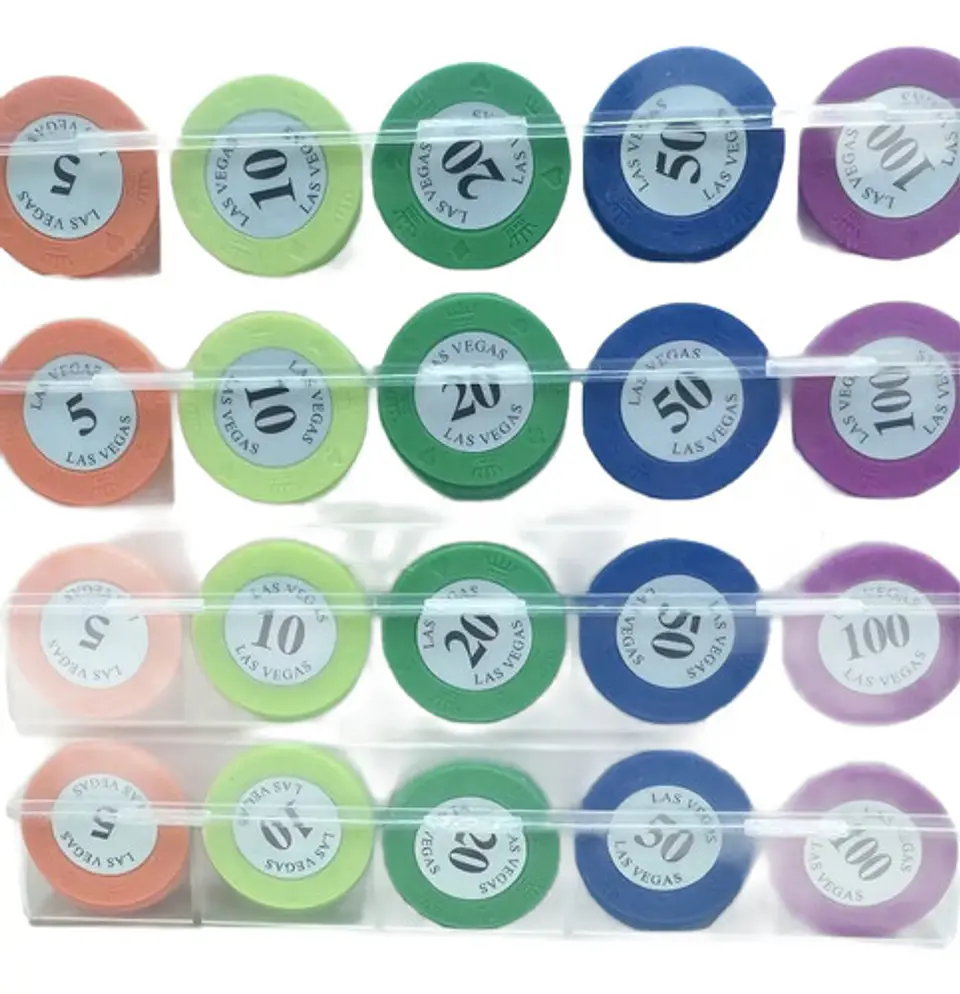 100 Fichas Poker Casino Sencilla Color Calidad Vegas Apuesta 5
