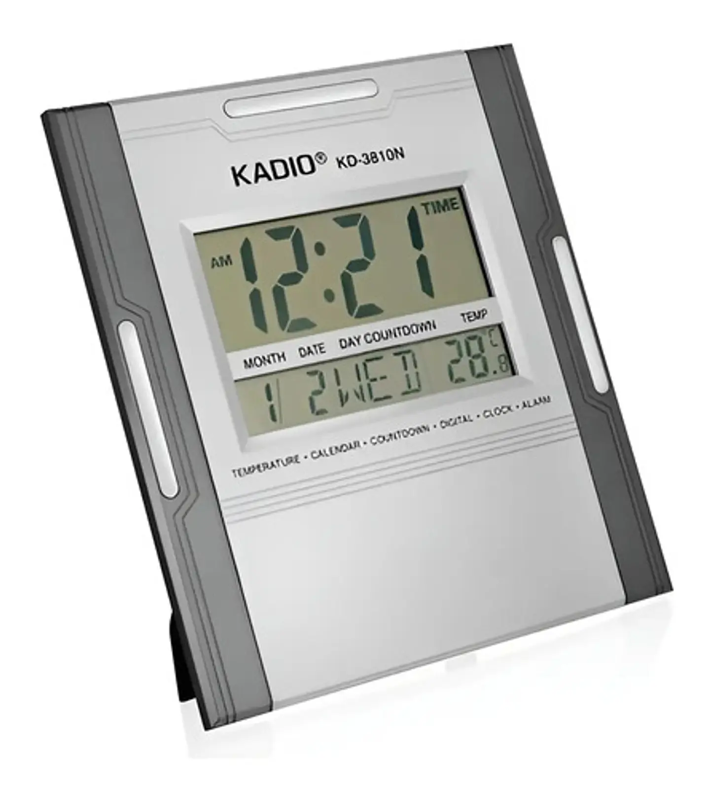 Reloj Digital Pared Cuadrado Kadio Kd-3810n Lcd Temperatura Y Alarma Azul Marino 3