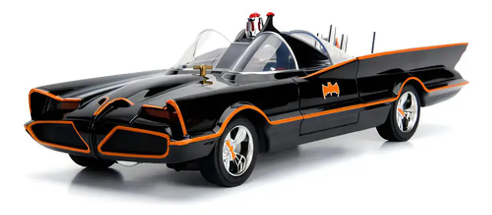 Batimovil Clasico Tv Series 1966 Con Luz Fig 1:18 Jada Toys Color Negro 1