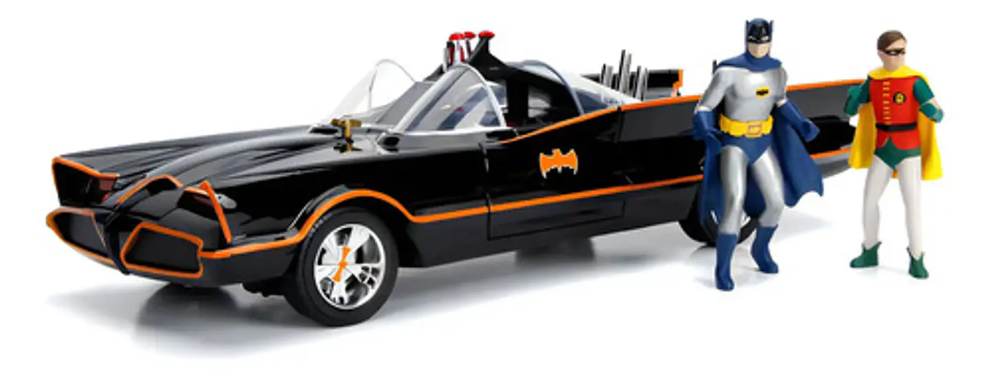 Batimovil Clasico Tv Series 1966 Con Luz Fig 1:18 Jada Toys Color Negro 2