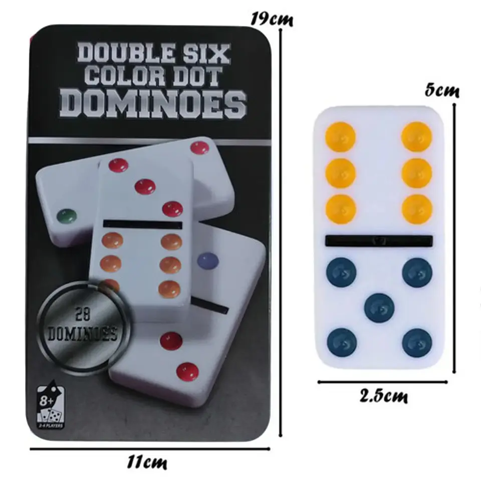 Dominó Doble 6 Con 28 Fichas Portátil Con Estuche De Metal 7