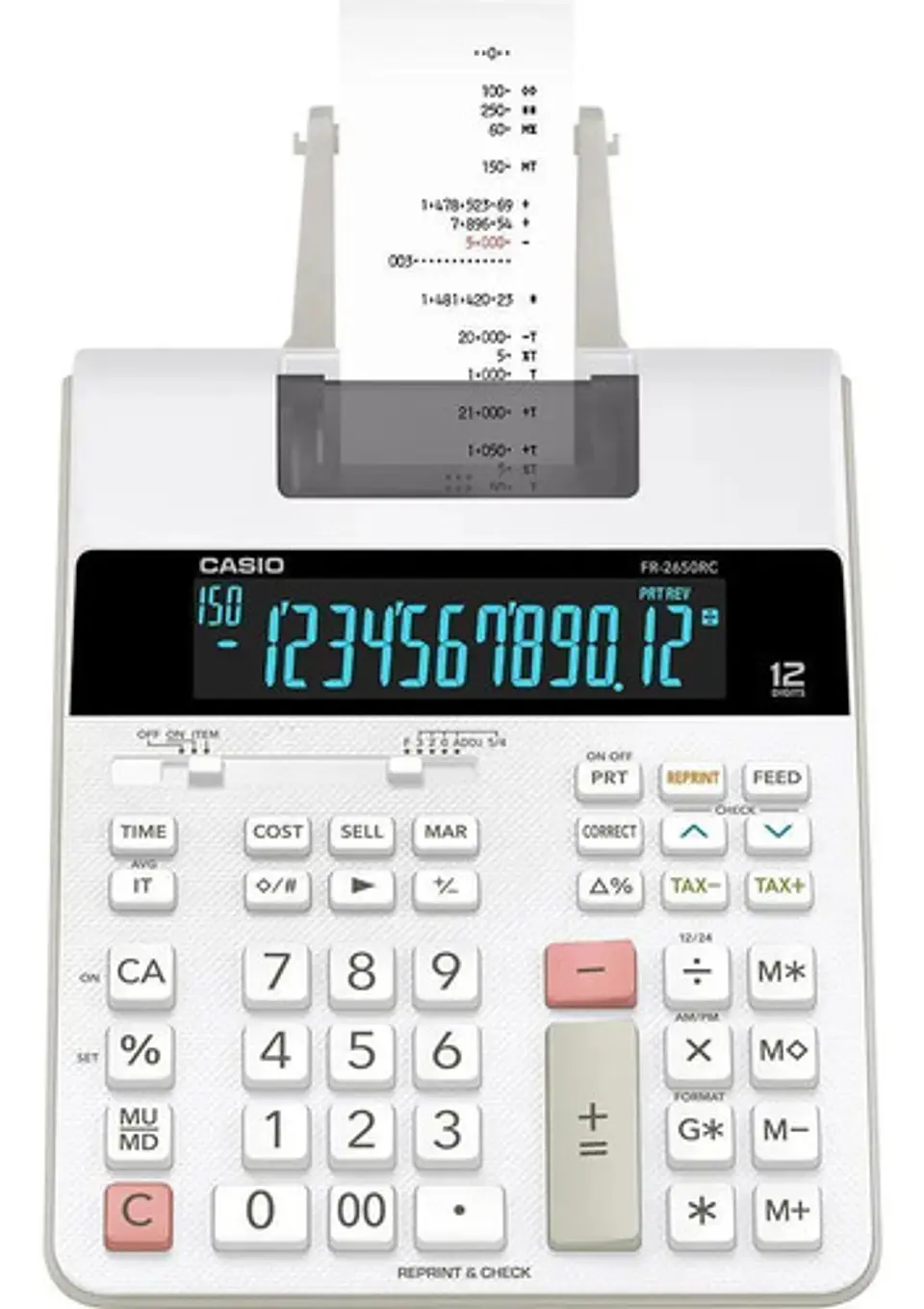 Calculadora De Impresión Blanca Casio Fr-2650rc, Color Bivolt White Blanco 1