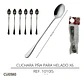 Cuchara Larga Postre Helados Aromaticas Cocteles Cafe Bar X6 Mango Plateado - Miniatura 2
