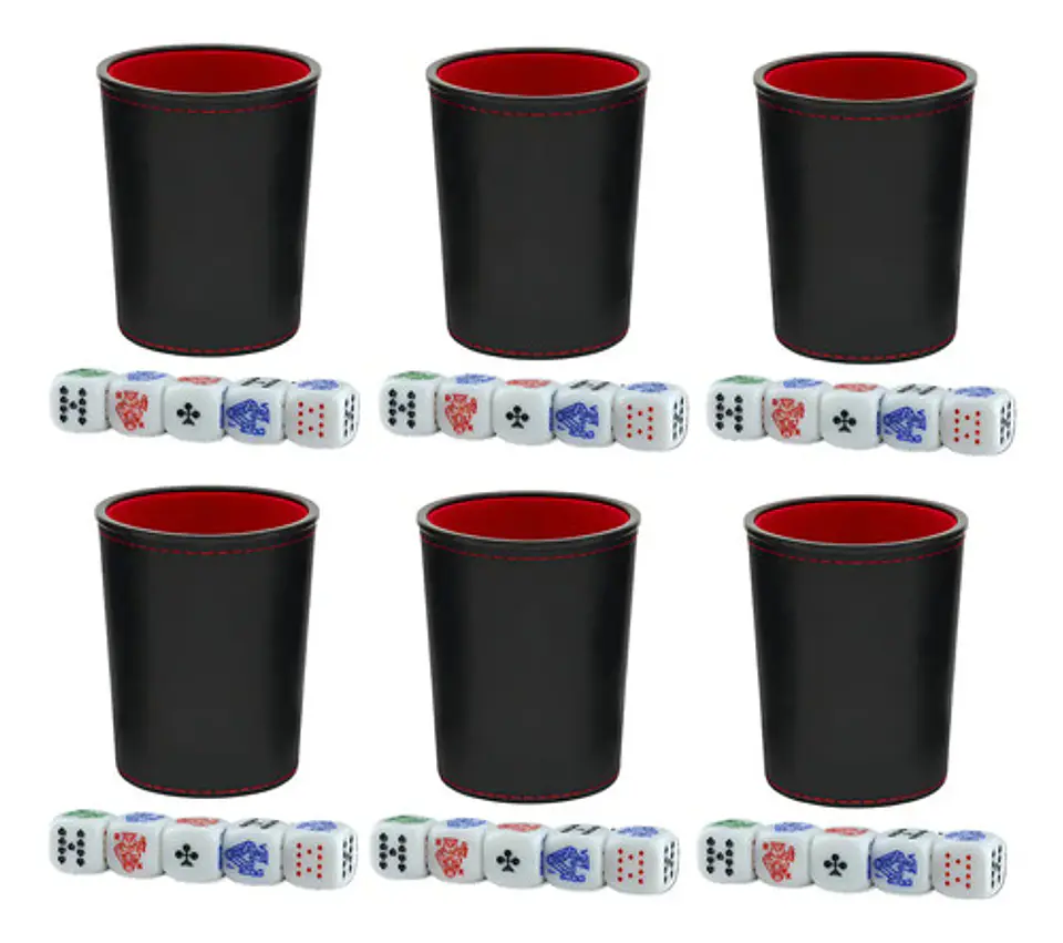 Cacho Yahtzee Juego De Mesa 6 Tatucos  Paño + 30 Dados Poker 1