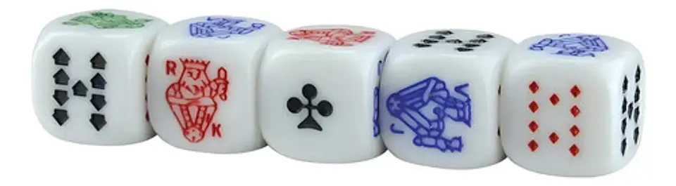 Cacho Yahtzee Juego De Mesa 6 Tatucos  Paño + 30 Dados Poker 3