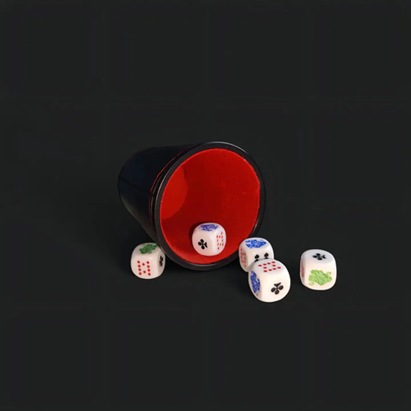 Cacho Yahtzee Juego De Mesa 6 Tatucos  Paño + 30 Dados Poker 5