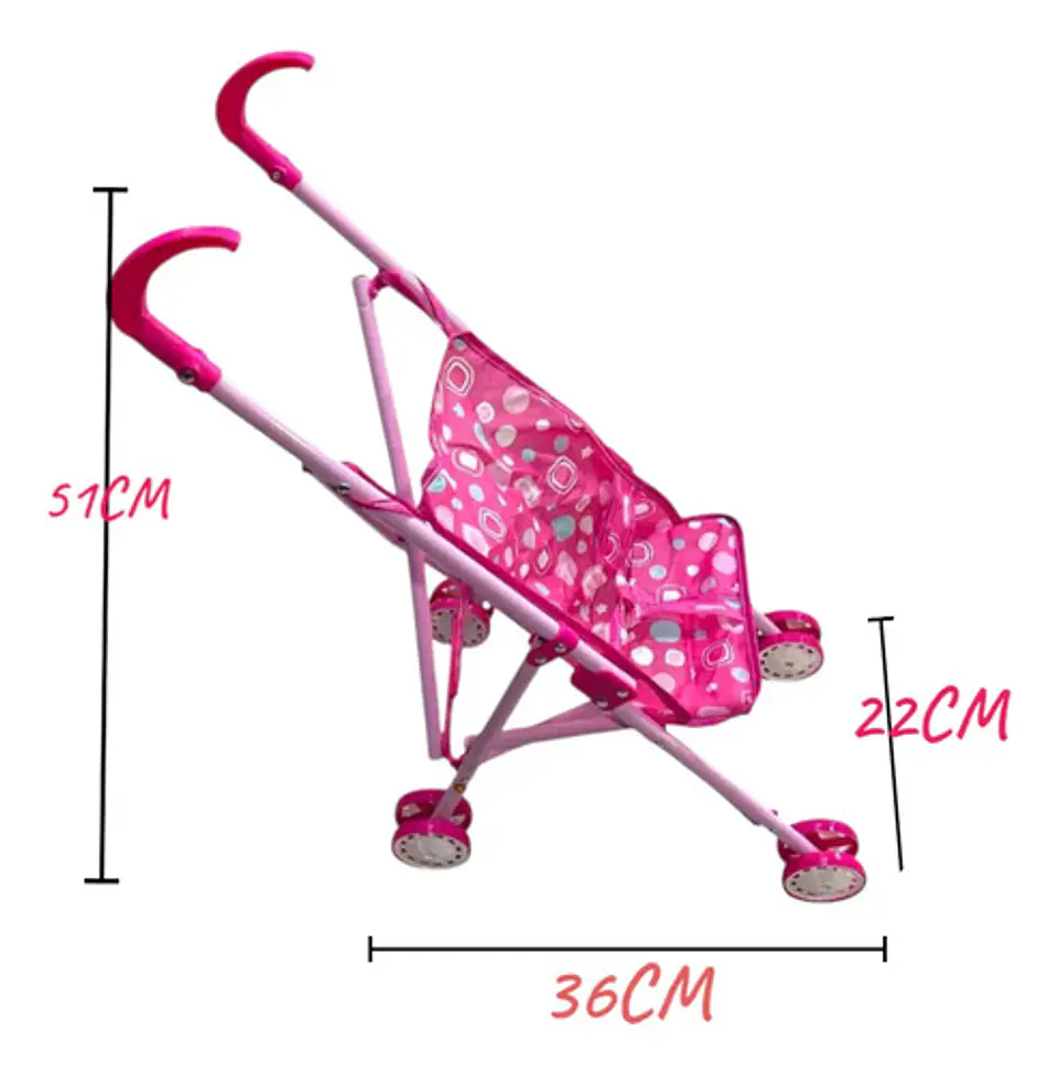 Cochecito  Juguete Plegable Niñas Muñecas Coche So-6617 4