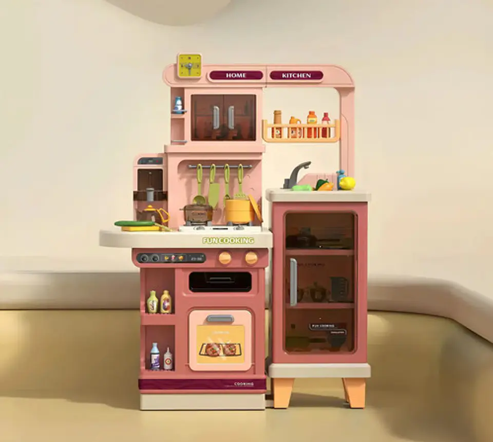 Set Cocina Juguete Infantil Vapor Agua Sonidos Luz Grande  3