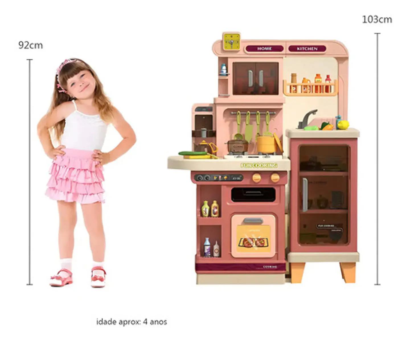 Set Cocina Juguete Infantil Vapor Agua Sonidos Luz Grande  9