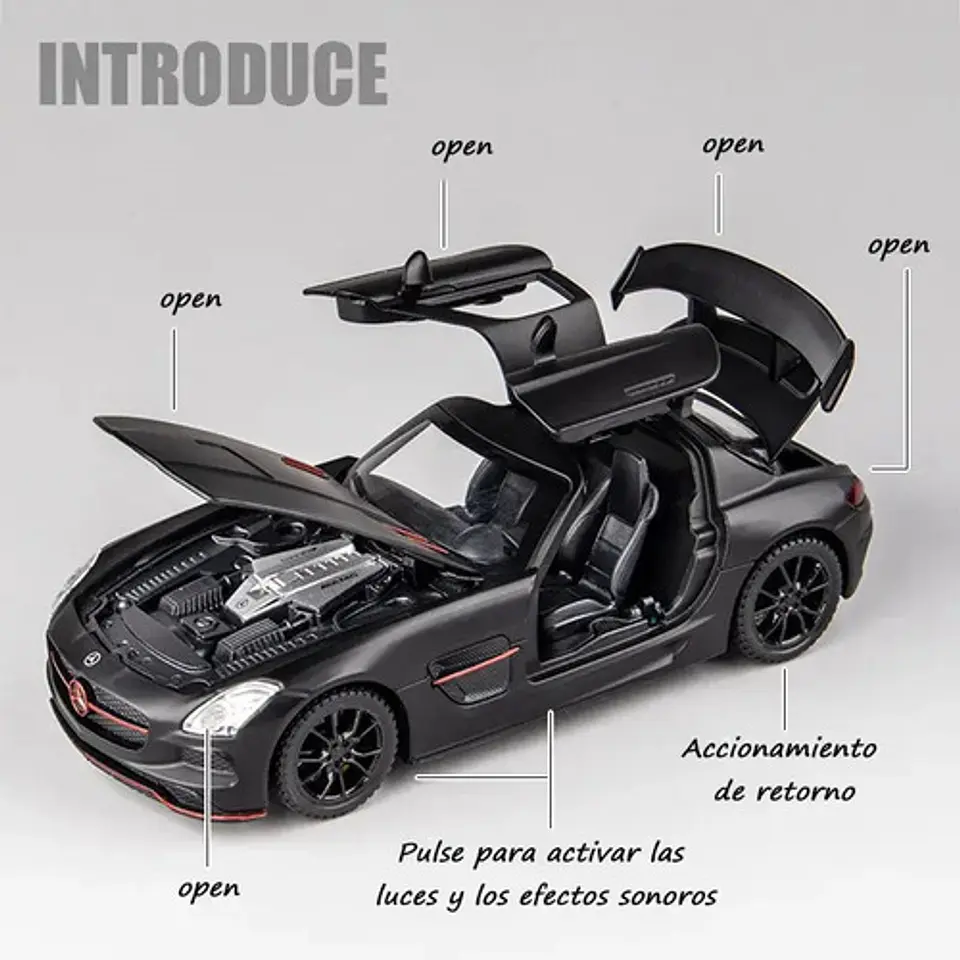 Mercedes Benz Surtido 1:32 Coche De Juguete De Aleron Sonido 9