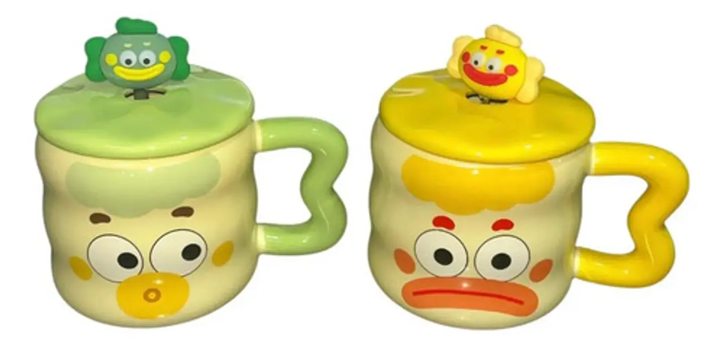 Set X2 Mugs Bebida Caliente Regalo Emojis Sorpresa 300ml 1
