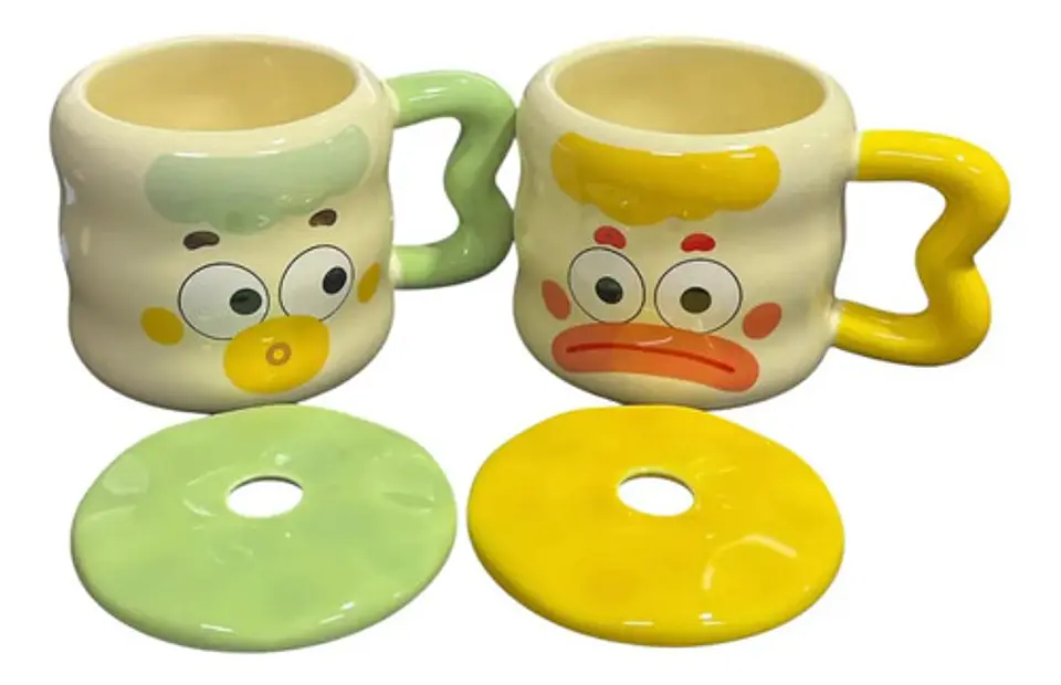 Set X2 Mugs Bebida Caliente Regalo Emojis Sorpresa 300ml 3
