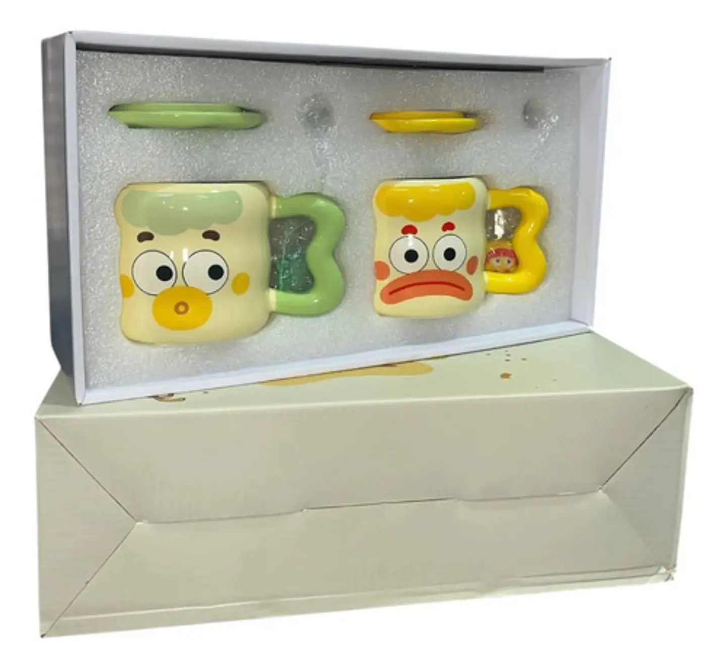 Set X2 Mugs Bebida Caliente Regalo Emojis Sorpresa 300ml 5