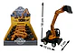 Retro Excavadora Juguete Construcción Articulado Movimiento - Miniatura 3