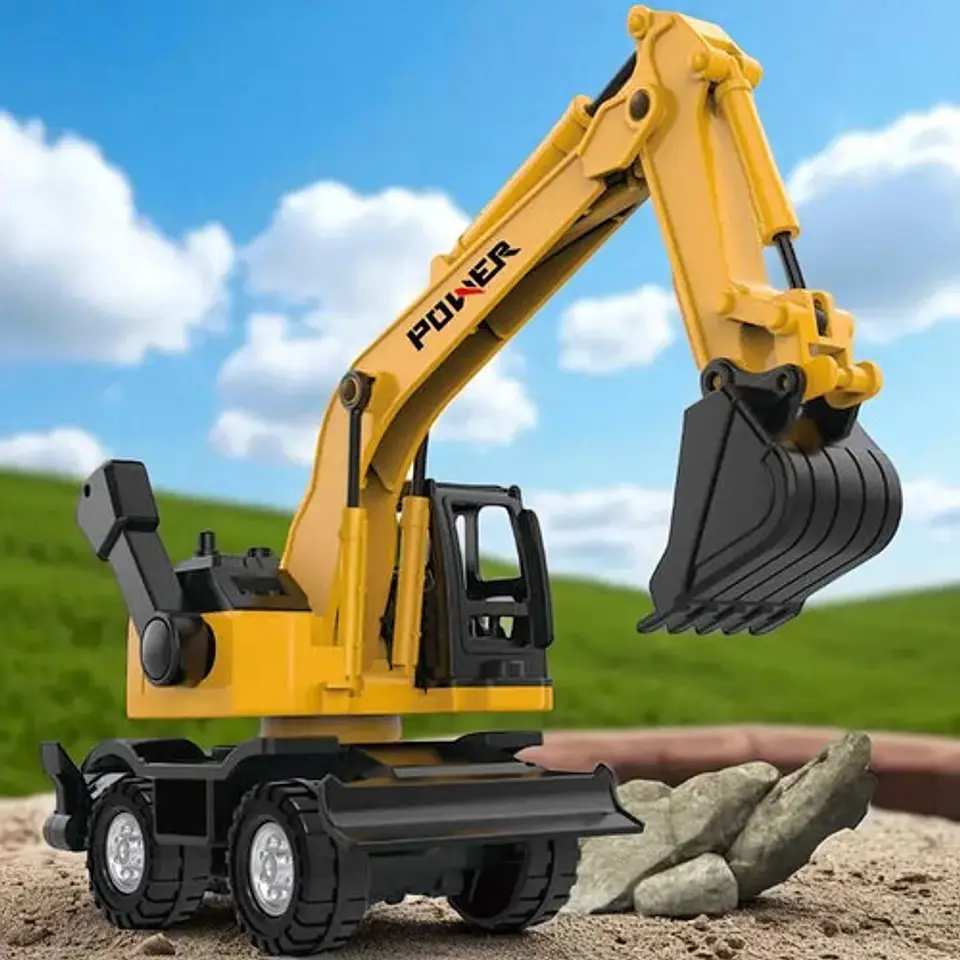 Retro Excavadora Juguete Construcción Articulado Movimiento 4