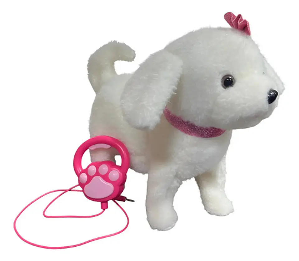Perro Peluche Control Collar Camina Ladra Mueve La Cola Md 1