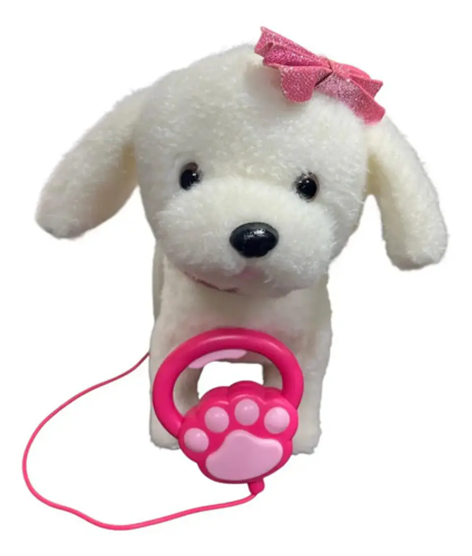 Perro Peluche Control Collar Camina Ladra Mueve La Cola Md 3