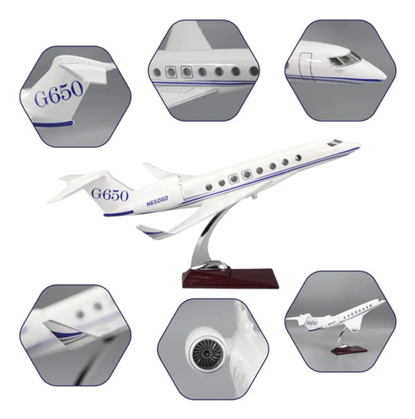 Avión Gulfstream G650 Escala 1:160 45 Cms De Largo 2