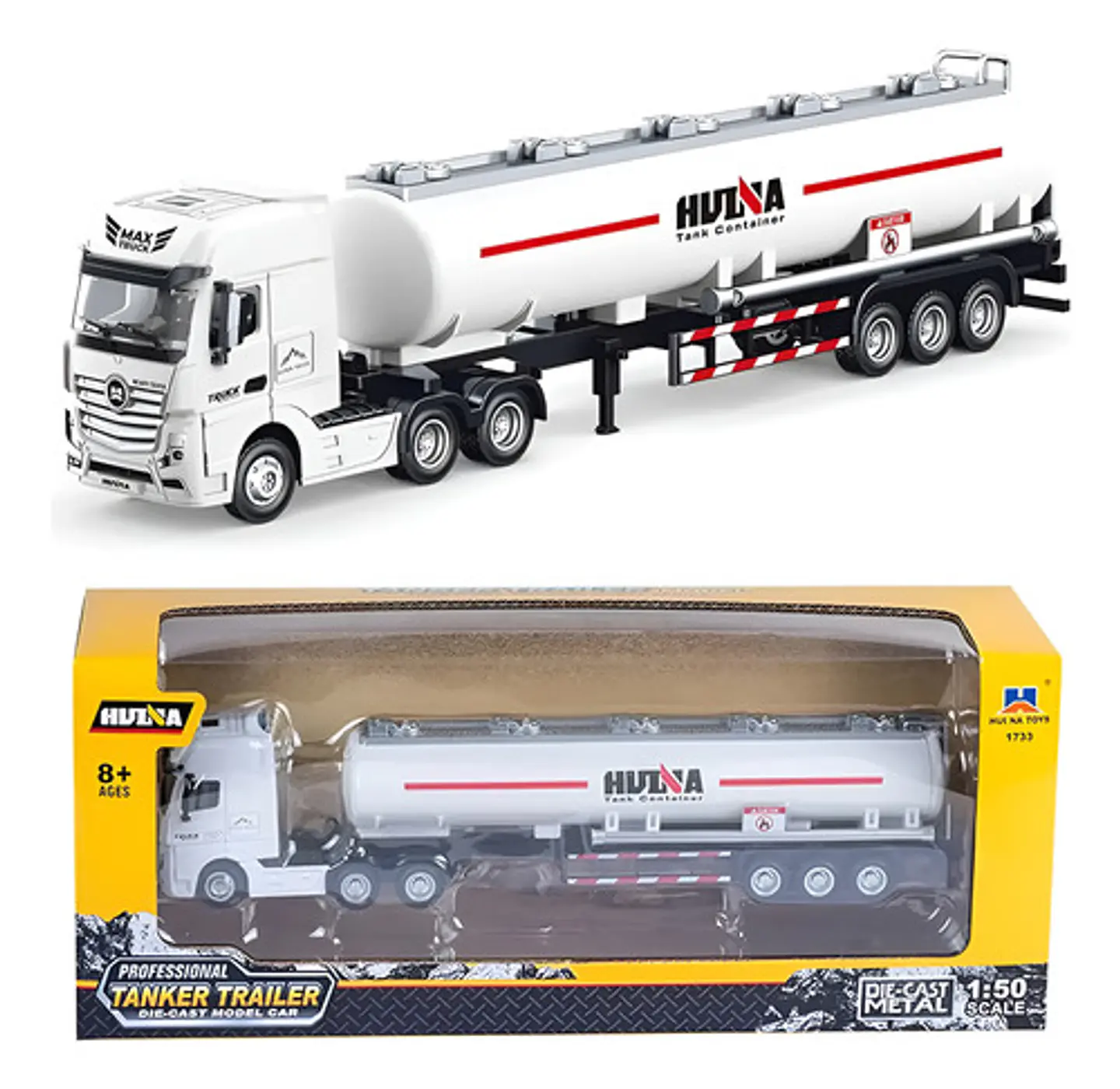 Camión Tanque Huina 1:50 - Huina  Metálico Carro Cisterna 12