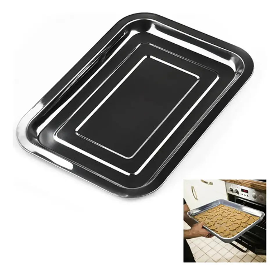 Bandeja Cuadrada De Acero Inoxidable Para Galletas, 35 X 26 3