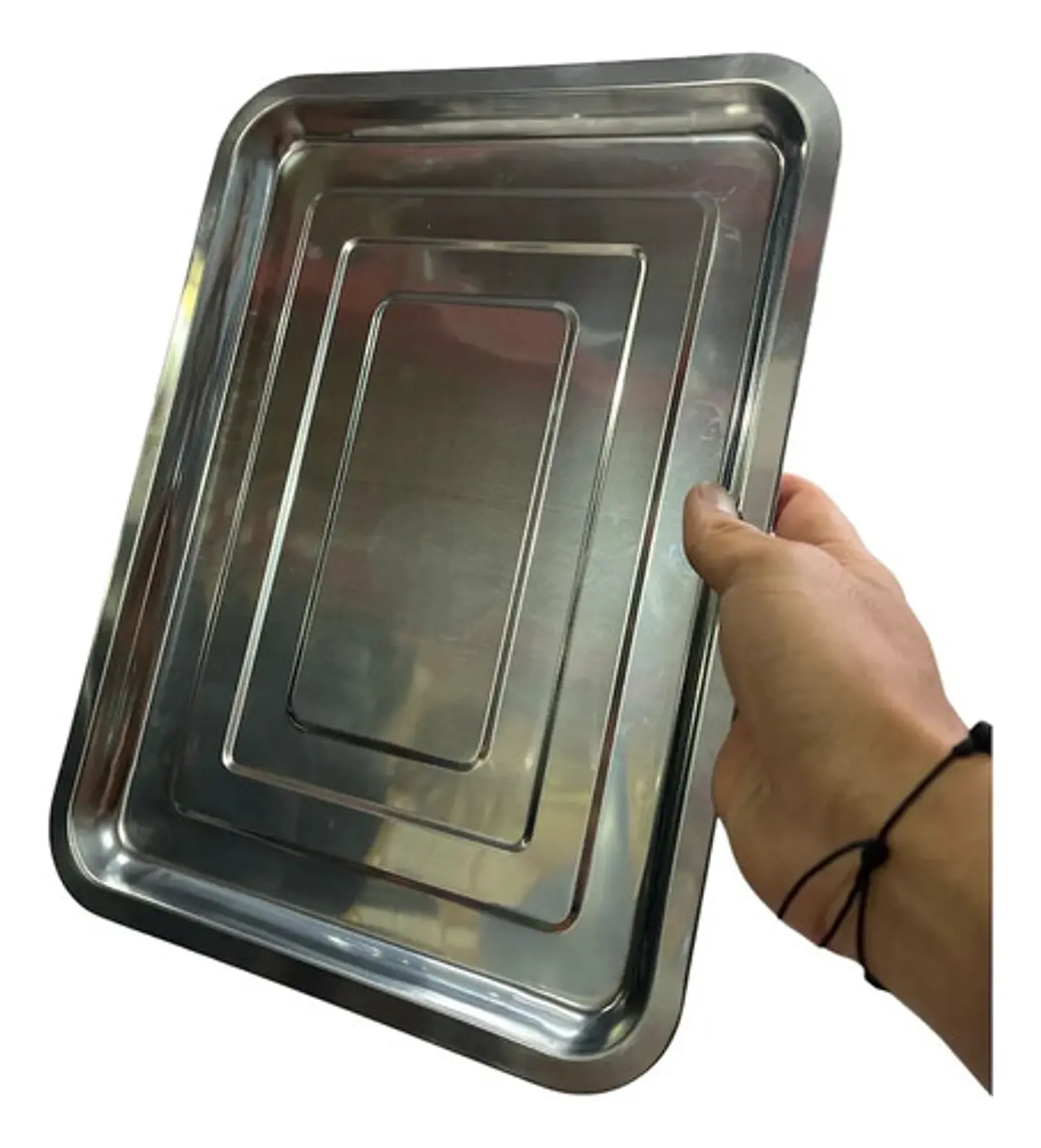 Bandeja Cuadrada De Acero Inoxidable Para Galletas, 35 X 26 4