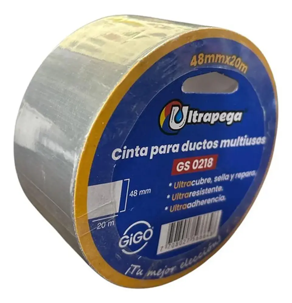 Cinta Adhesiva Gris Reforzada Ducto 48mmx 20 Mtrs Resistente 4