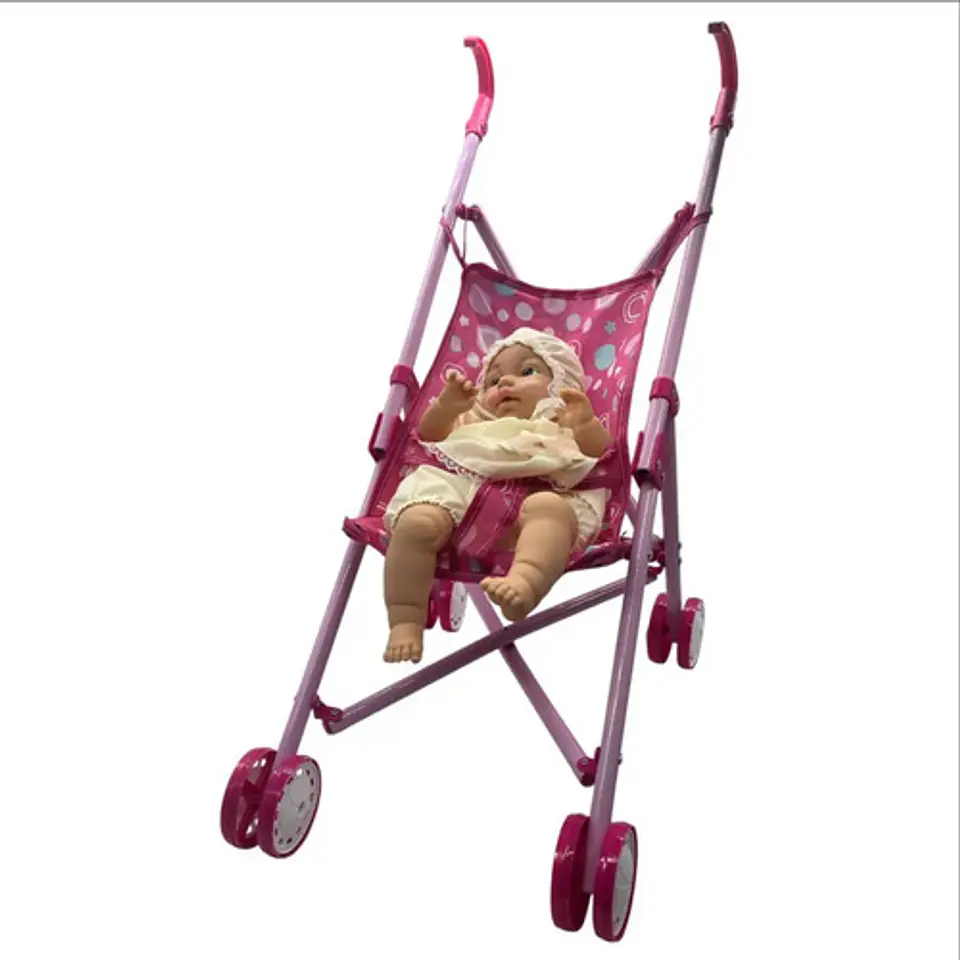 Cochecito Luces Juguete Plegable Niñas Muñecas Coche So-6617 5