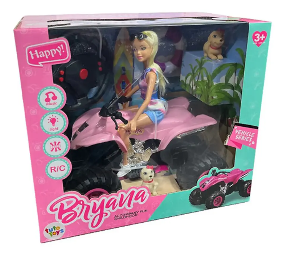 Cuatrimoto Luz Y Sonidos Muñeca Fashion Bryana Control Remo 4