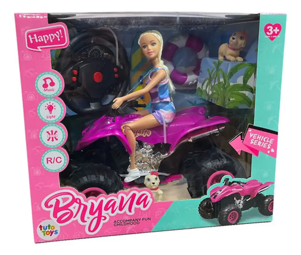 Cuatrimoto Luz Y Sonidos Muñeca Fashion Bryana Control Remo 9