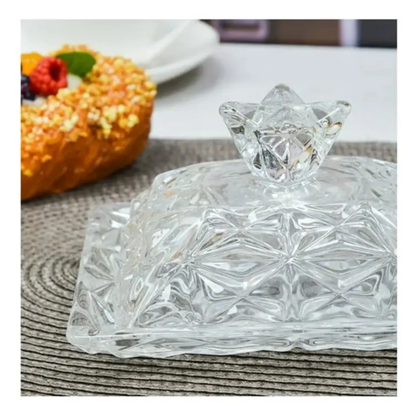 Mantequillera Vidrio Macrooutlet Mantequillera Premium 6g Rectangular Transparente 3