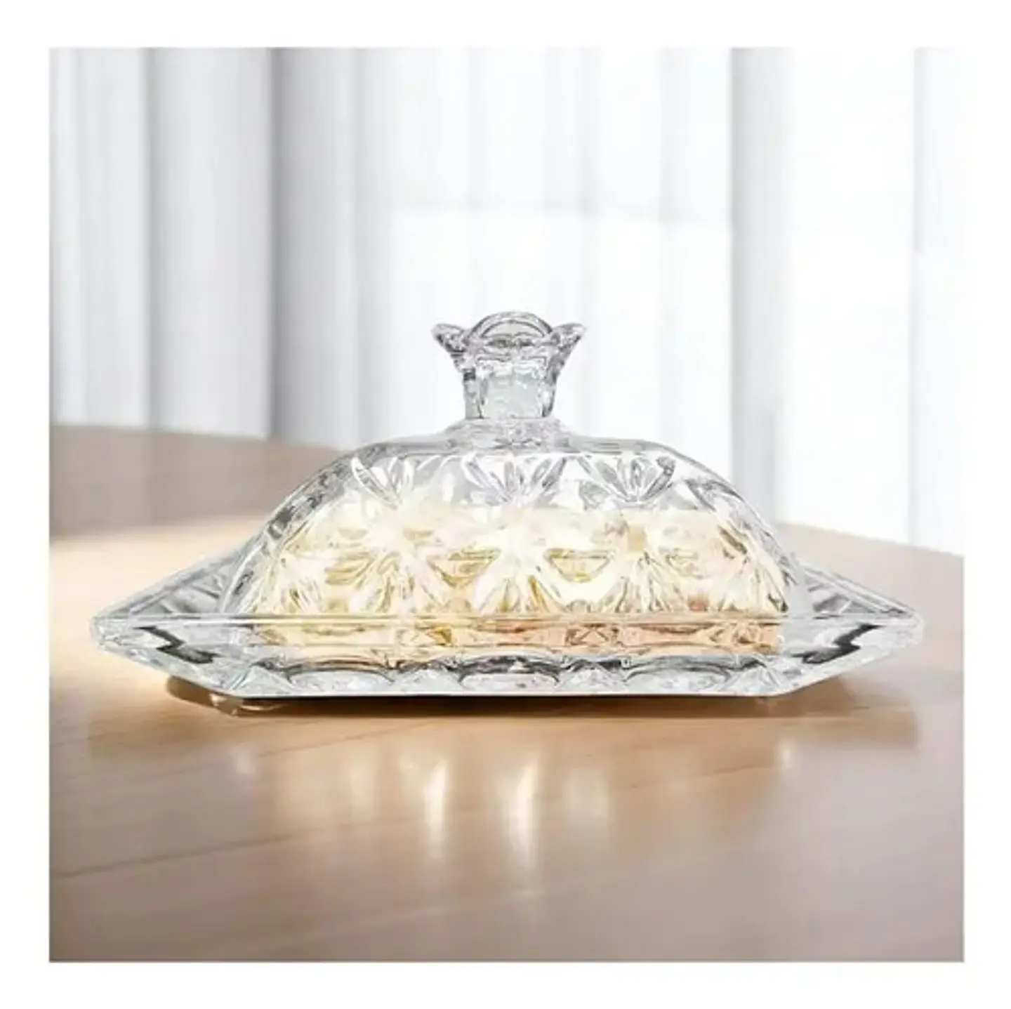 Mantequillera Vidrio Macrooutlet Mantequillera Premium 6g Rectangular Transparente 6