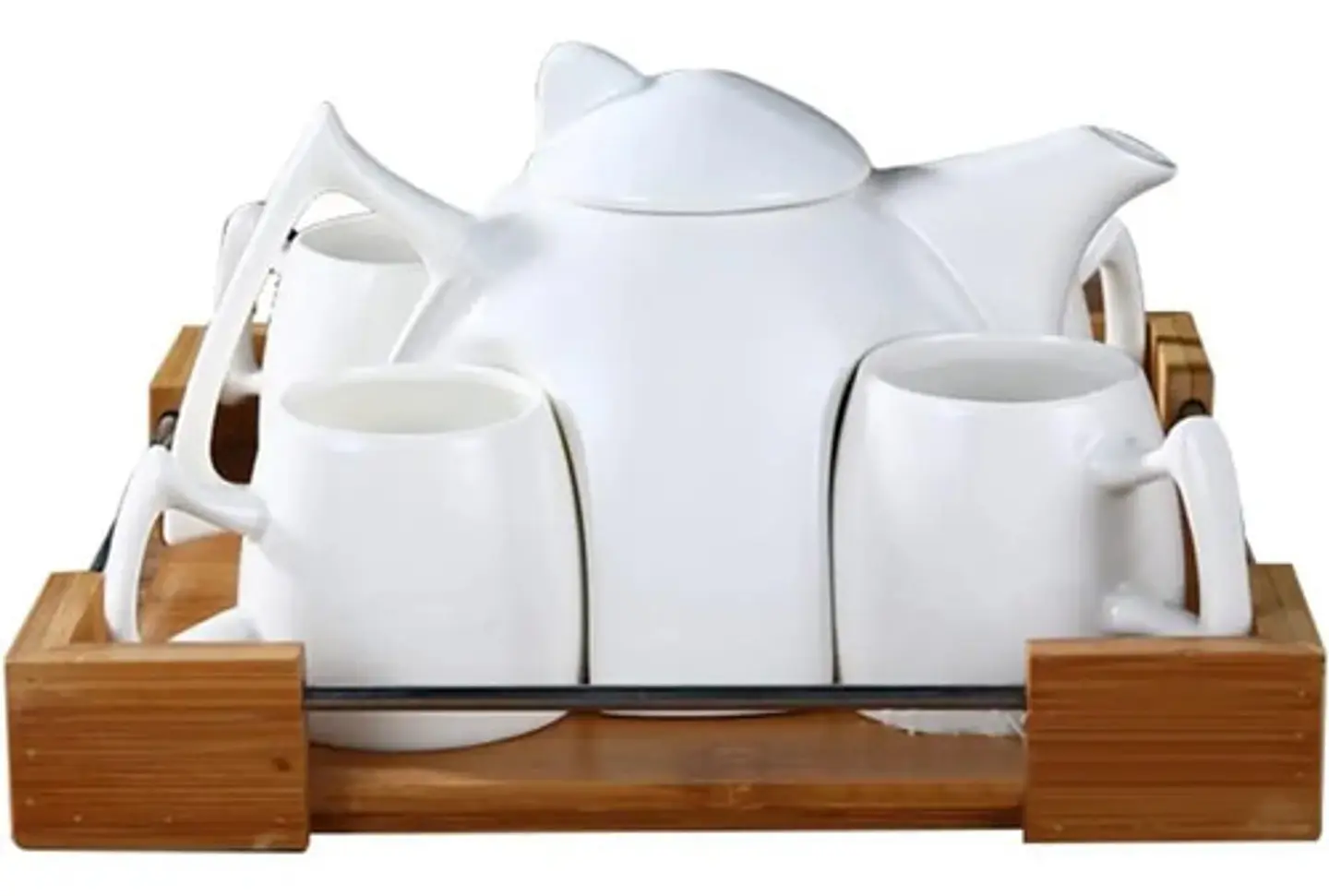 Juego De Tetera De Té Moderno De Cerámica Con Bandeja De Mad 1