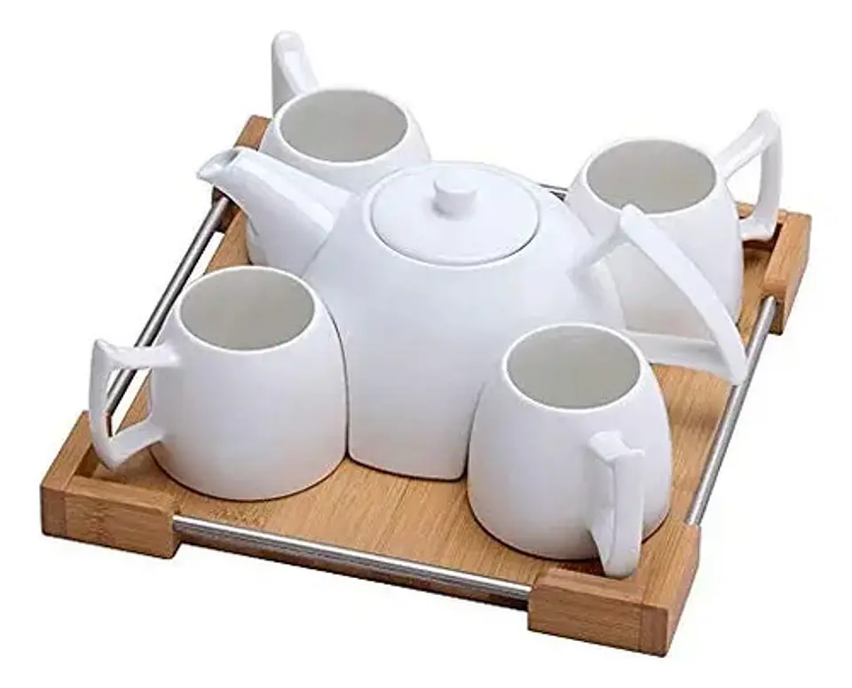 Juego De Tetera De Té Moderno De Cerámica Con Bandeja De Mad 3