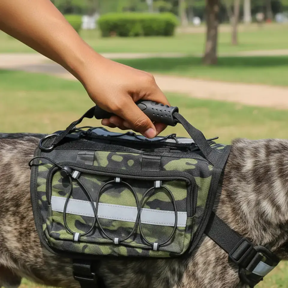 Arnés Pechera Para Perro Reflectivo Con Bolsillos Grande 6