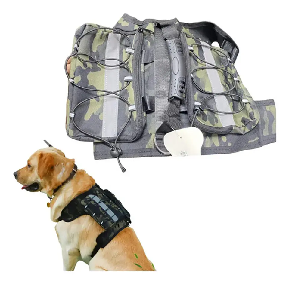 Arnés Pechera Para Perro Reflectivo Con Bolsillos Grande 8