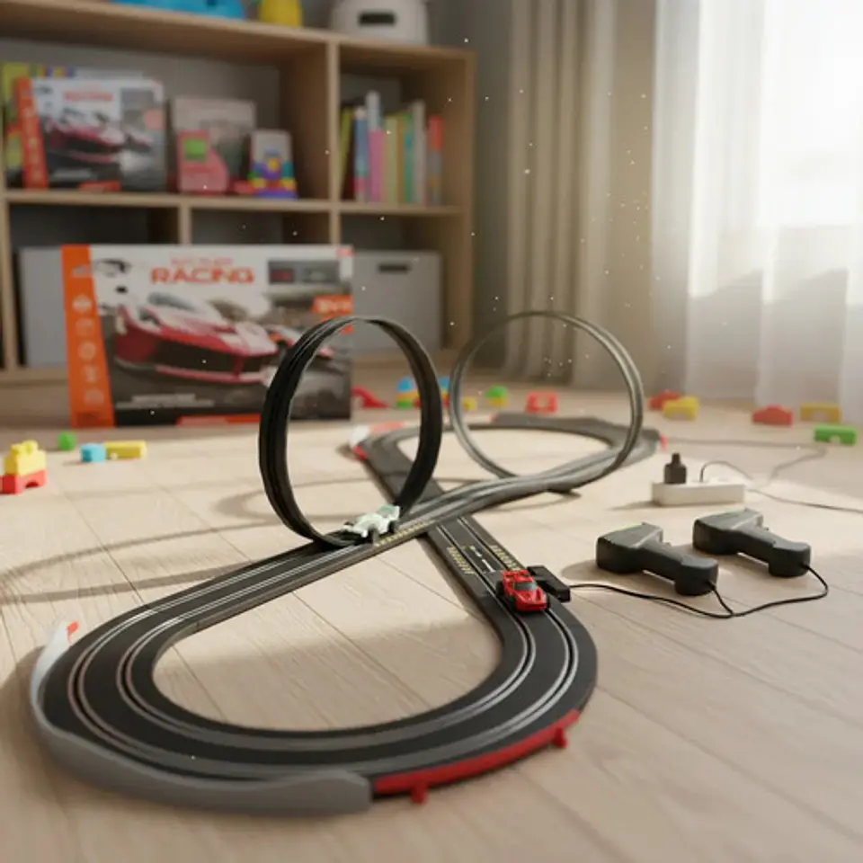 Pista Eléctrica 11.14m 4 Giros 2 Carros Luz Fórmula 1 Negro Negro 2 Carros Formula 1 1