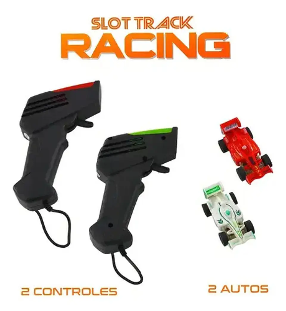 Pista Eléctrica 11.14m 4 Giros 2 Carros Luz Fórmula 1 Negro Negro 2 Carros Formula 1 8