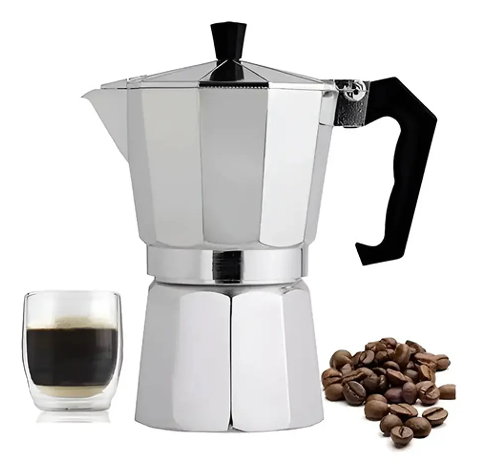 Cafetera Espresso, Moka Filtro De Aluminio 6 Tazas 300ml 7