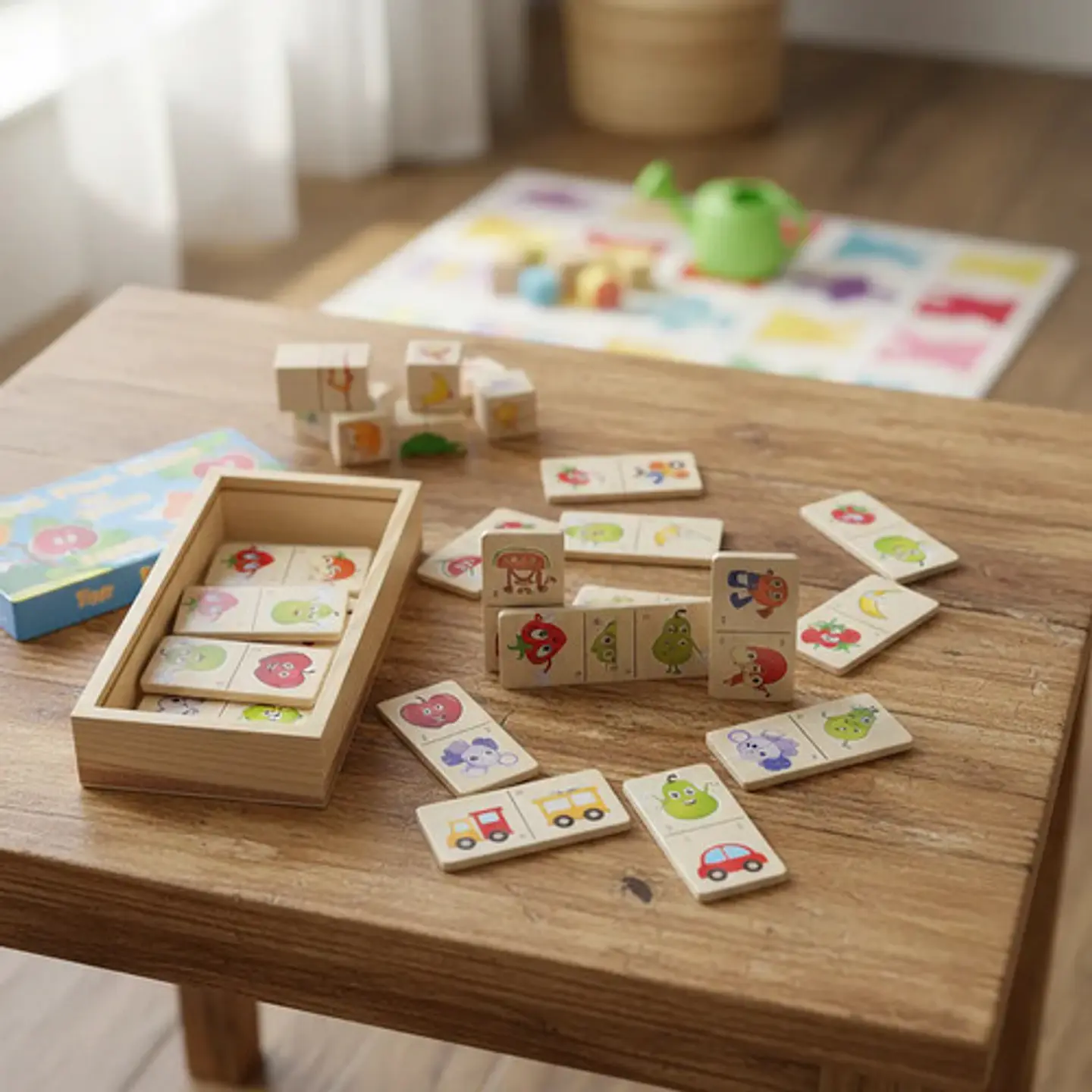 Domino Infantil Animales Transporte Frutas Juguete 28 Fichas 1