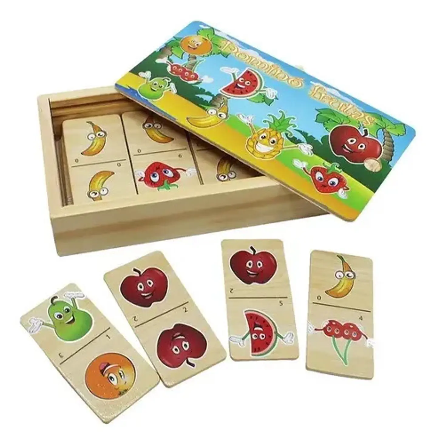Domino Infantil Animales Transporte Frutas Juguete 28 Fichas 4