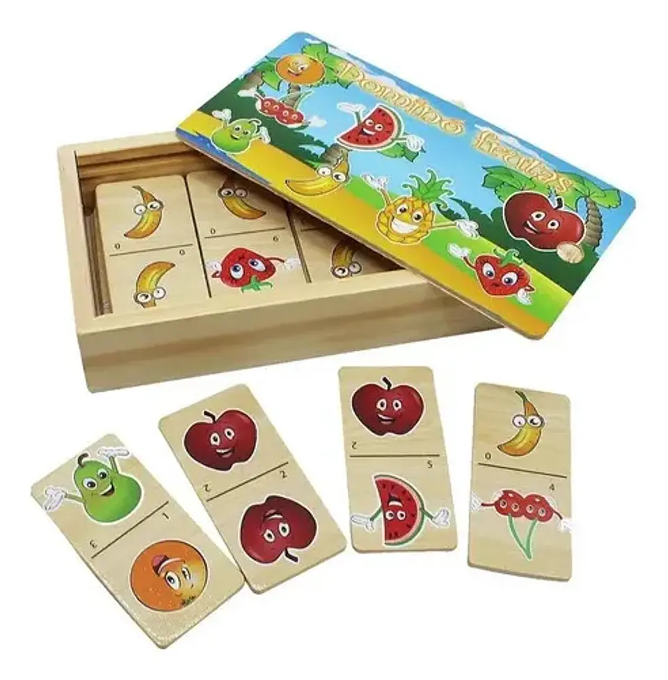 Domino Infantil Animales Transporte Frutas Juguete 28 Fichas 4