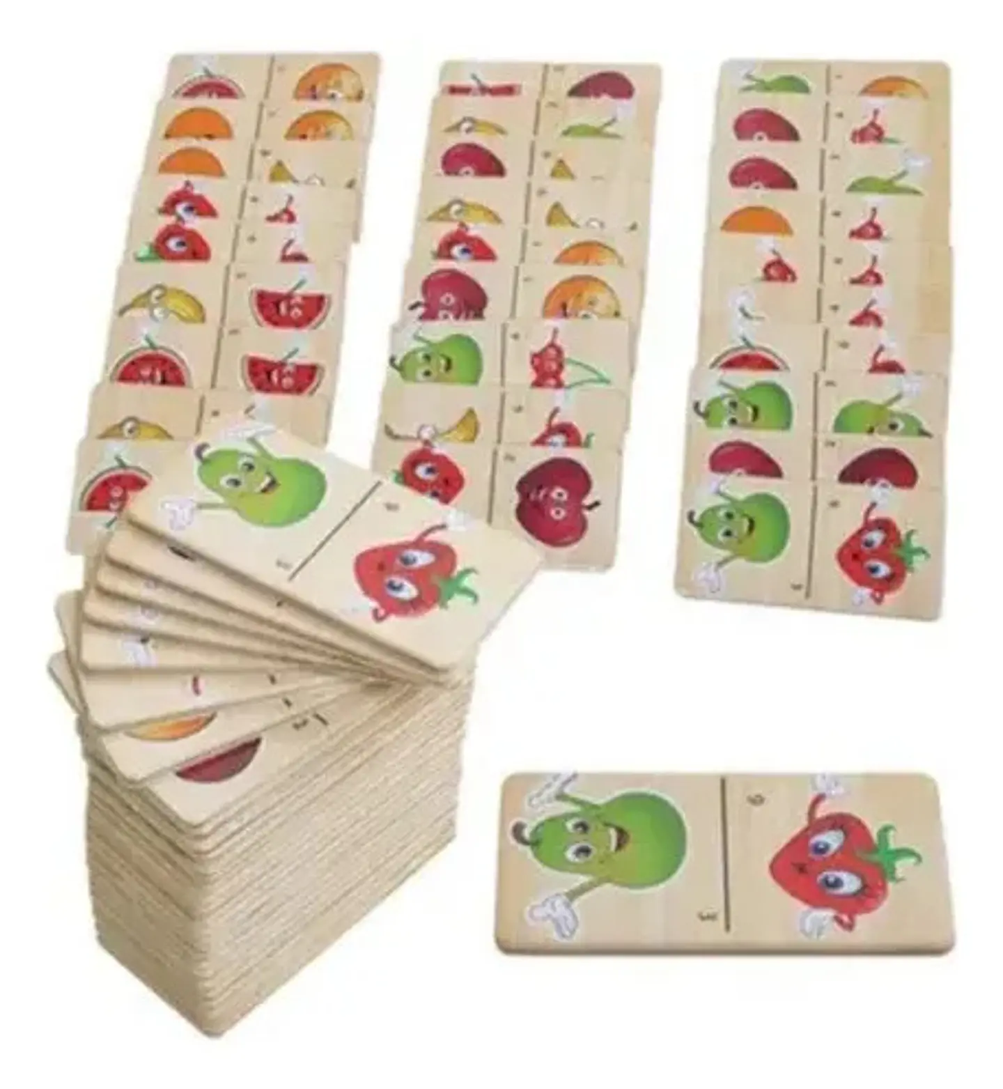 Domino Infantil Animales Transporte Frutas Juguete 28 Fichas 5