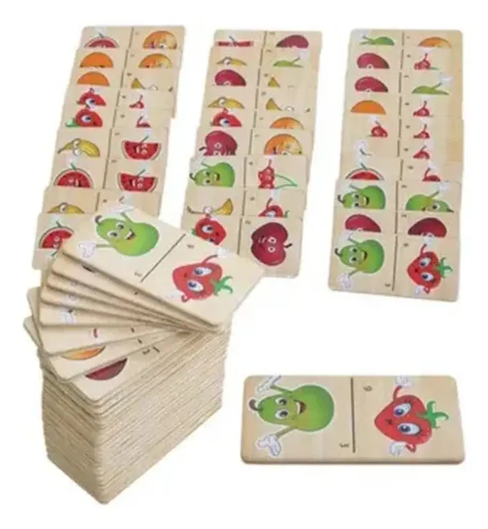 Domino Infantil Animales Transporte Frutas Juguete 28 Fichas 5