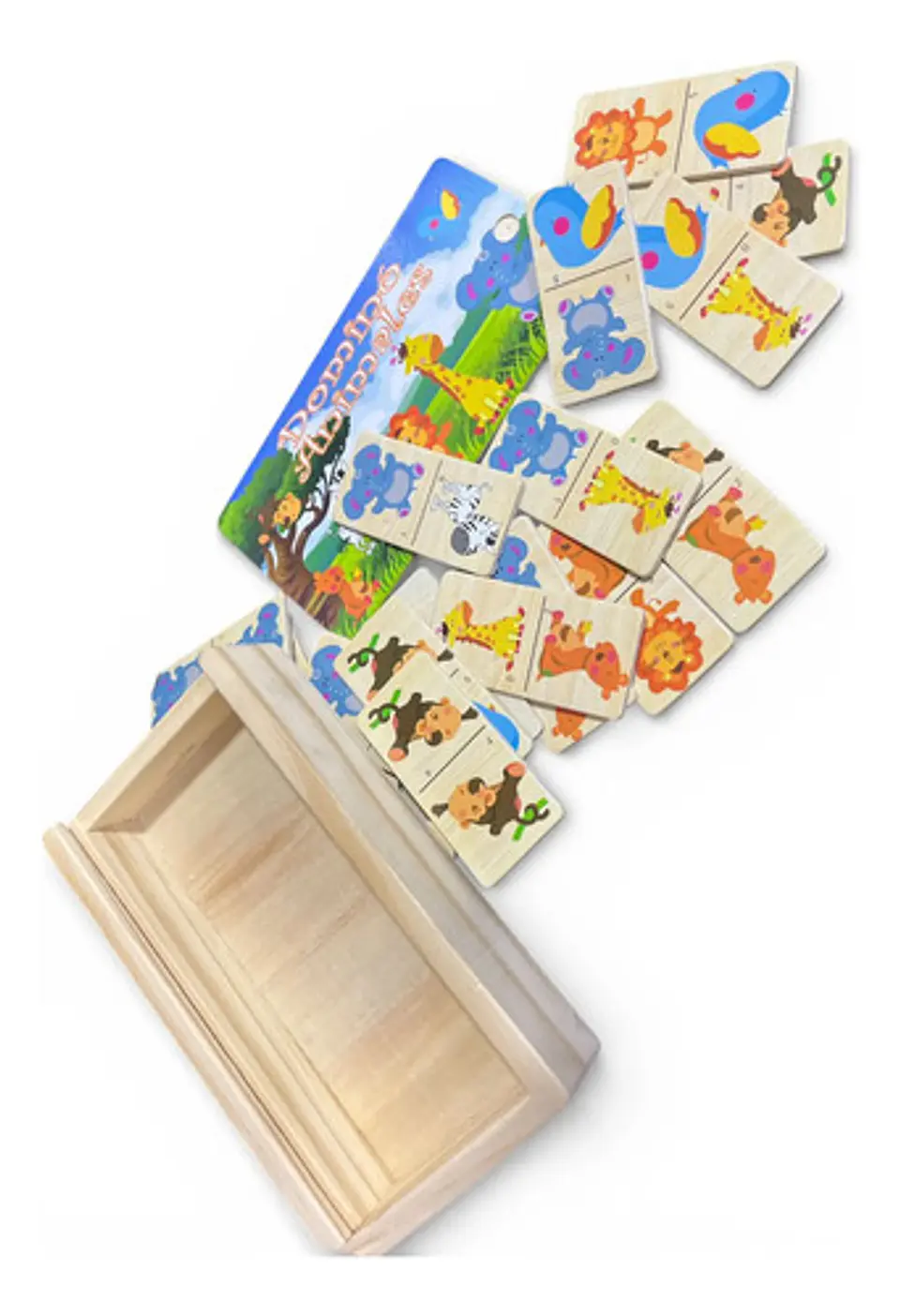 Domino Infantil Animales Transporte Frutas Juguete 28 Fichas 7