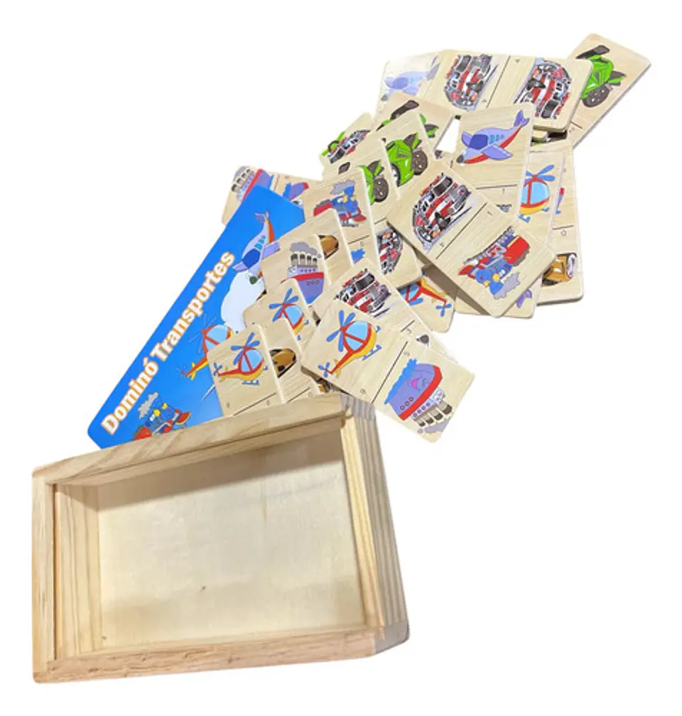 Domino Infantil Animales Transporte Frutas Juguete 28 Fichas 12