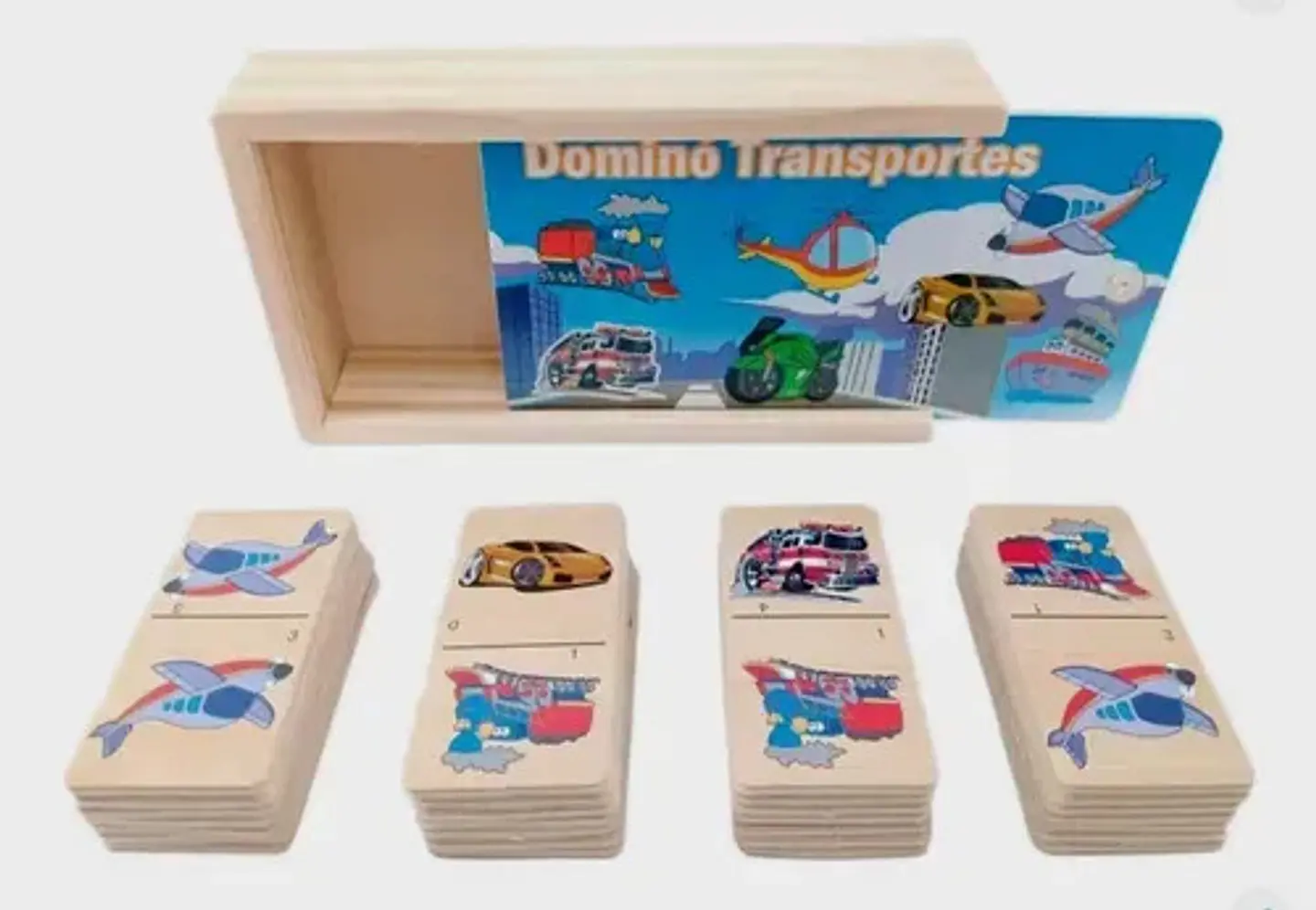Domino Infantil Animales Transporte Frutas Juguete 28 Fichas 14