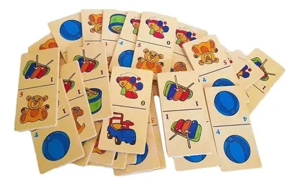 Domino Infantil Animales Transporte Frutas Juguete 28 Fichas 19