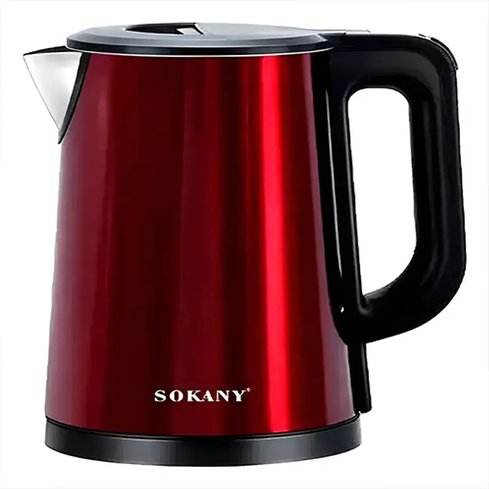 Hervidor Eléctrico Sokany Acero Inoxidable 2.5l Apagado Automático Rojo 110v 1