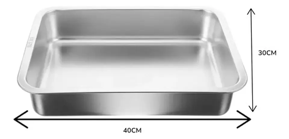 Bandeja De Acero Inoxidable Refrigeradora Comida 40x30x10 7