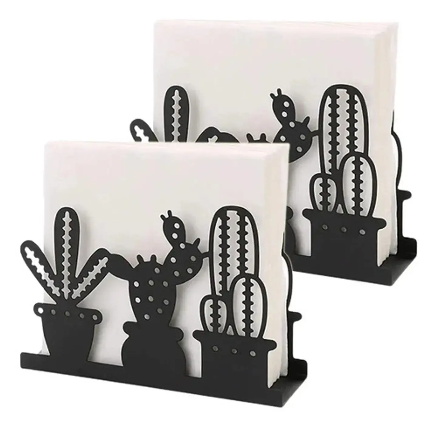 Pack De 2 Servilleteros Dispensador De Servilletas Negro Y B 5